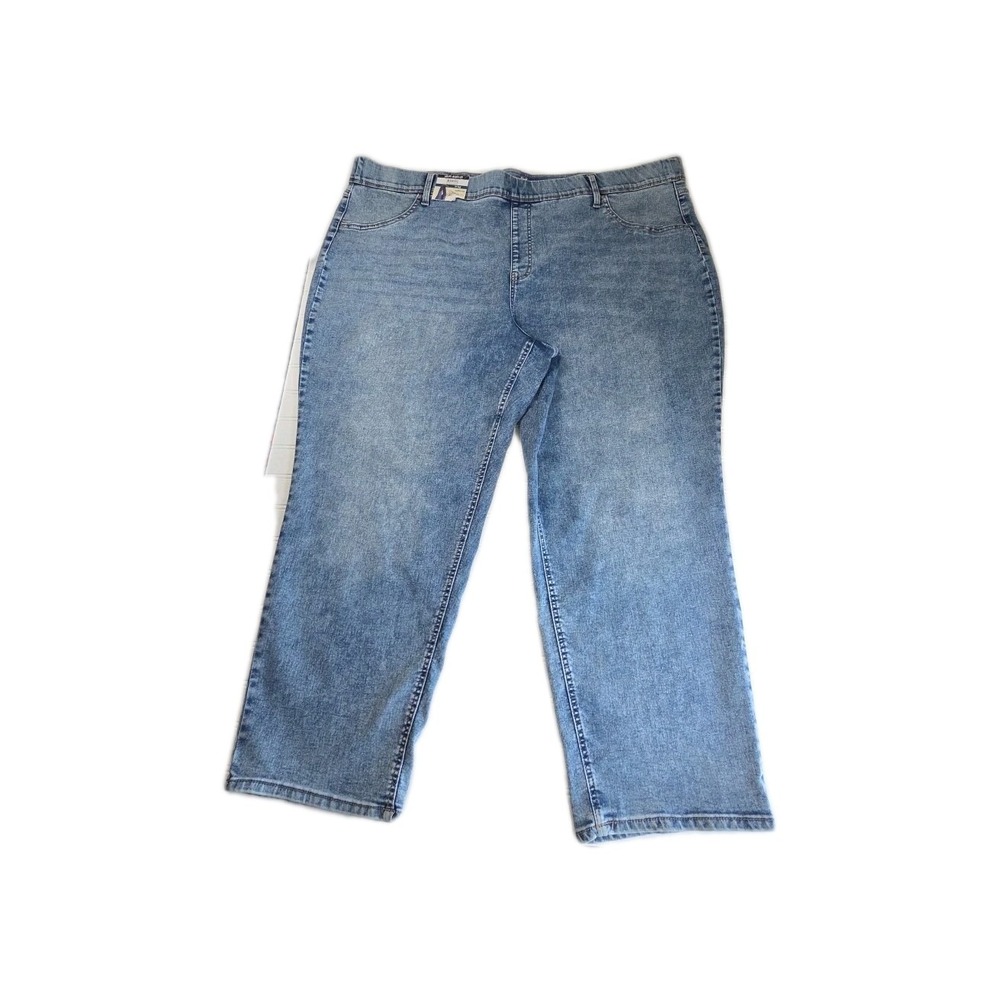 Terra & Sky Straight Leg PULL ON JEANS Womens Size 4X 28W-30W High Rise NEW
